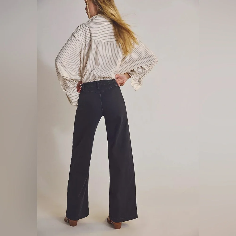 We The Free Free People Libre Wide Leg Jeans High Rise Denim Size 27 Bohemiam - Picture 2 of 8